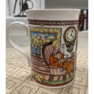 Royal Cuthbertson Vtg Mug Staffordshire Eng Fine Bone China Tea Butler Library